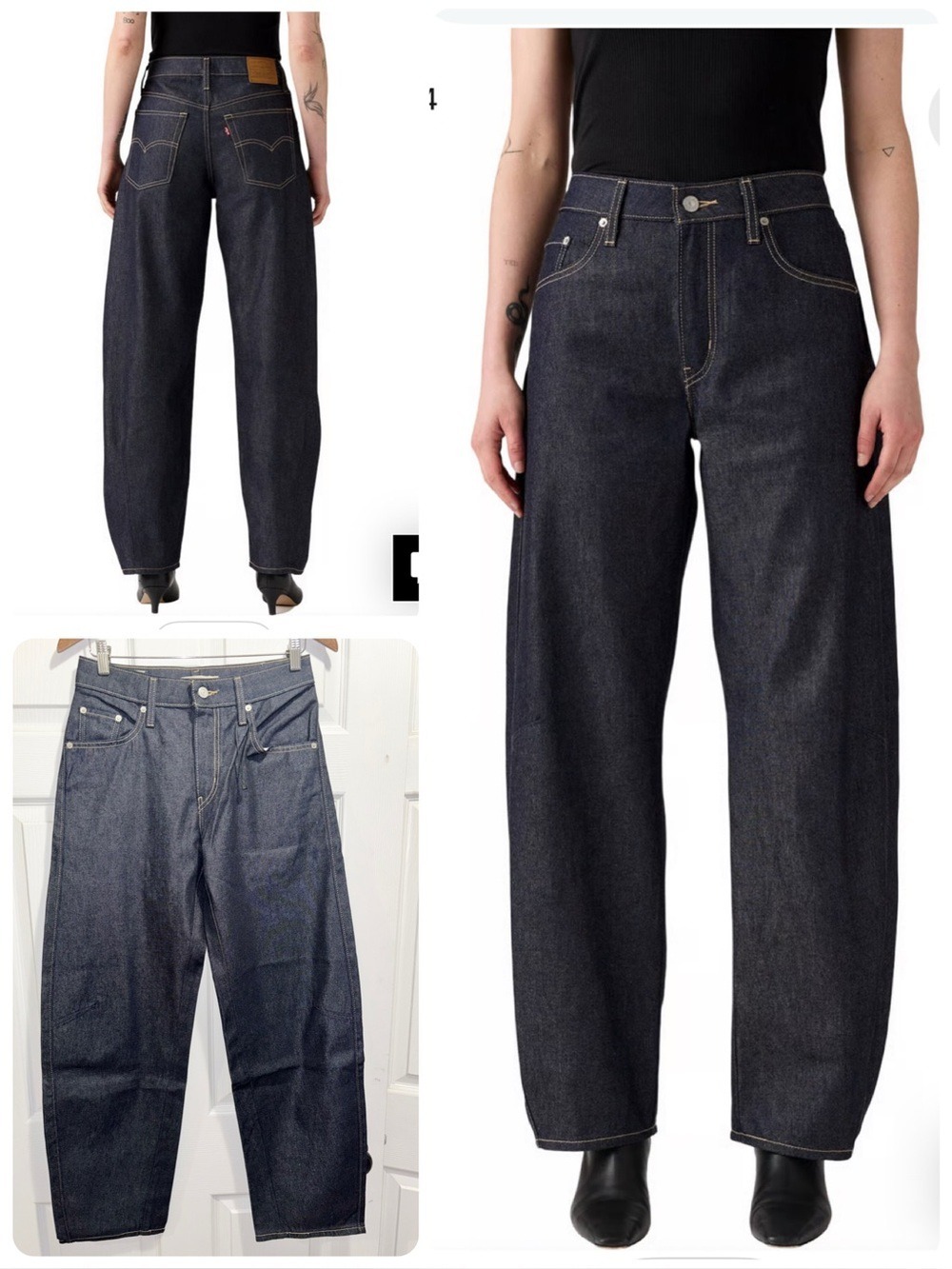 NWOT LEVI'S Baggy Dad Barrel Jeans Size 26
Dark Wash Mid-Rise Curved Leg